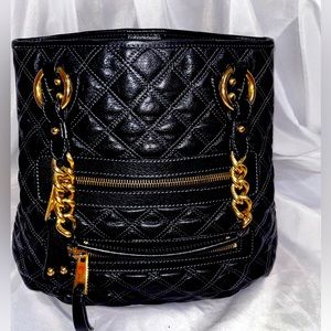 Marc Jacobs Quilted Black Grained Leather North South Tote Shopper